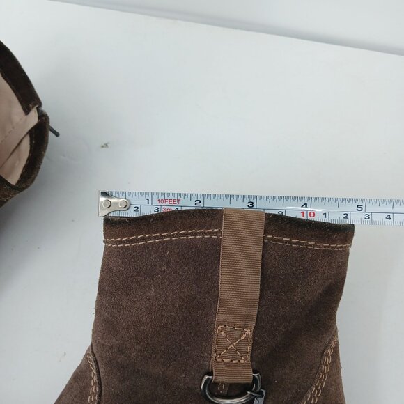 Diesel Unkle Jessy Brown Suede Wedge Ankle Boots Size 39 Platform - Picture 14 of 16